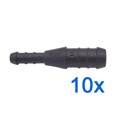 10 x YOU.S Original Schlauchverbinder Leitung Zwischenstück Ø 14x8 mm - Gerade Form