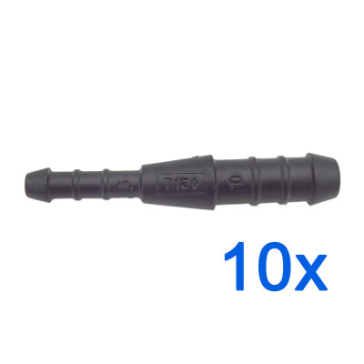 10 x YOU.S Original Schlauchverbinder Leitung Zwischenstück Ø 10x6 mm - Gerade Form