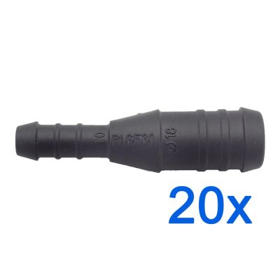 20 x YOU.S Original Schlauchverbinder Leitung Zwischenstück Ø 18x10 mm - Gerade Form
