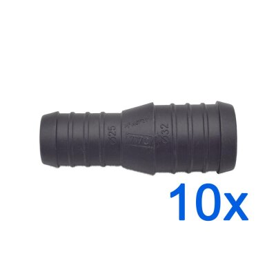 10 x YOU.S Original Schlauchverbinder Leitung Zwischenstück Ø 32x25 mm - Gerade Form