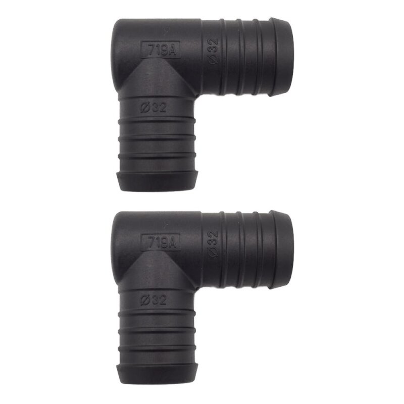 2 x YOU.S Original Schlauchverbinder Zwischenstück RGV Ø 32x32 mm 90° Winkel - L Form