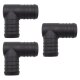 3 x YOU.S Original Schlauchverbinder Zwischenstück RGV Ø 32x32 mm 90° Winkel - L Form