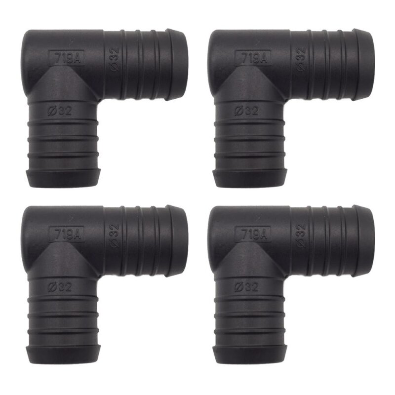 4 x YOU.S Original Schlauchverbinder Zwischenstück RGV Ø 32x32 mm 90° Winkel - L Form