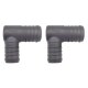 2 x YOU.S Original Schlauchverbinder Zwischenstück RGV Ø 32x28 mm 90° Winkel - L Form