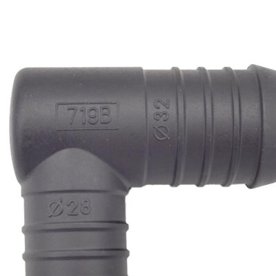 20 x YOU.S Original Schlauchverbinder Zwischenstück RGV Ø 32x28 mm 90° Winkel - L Form