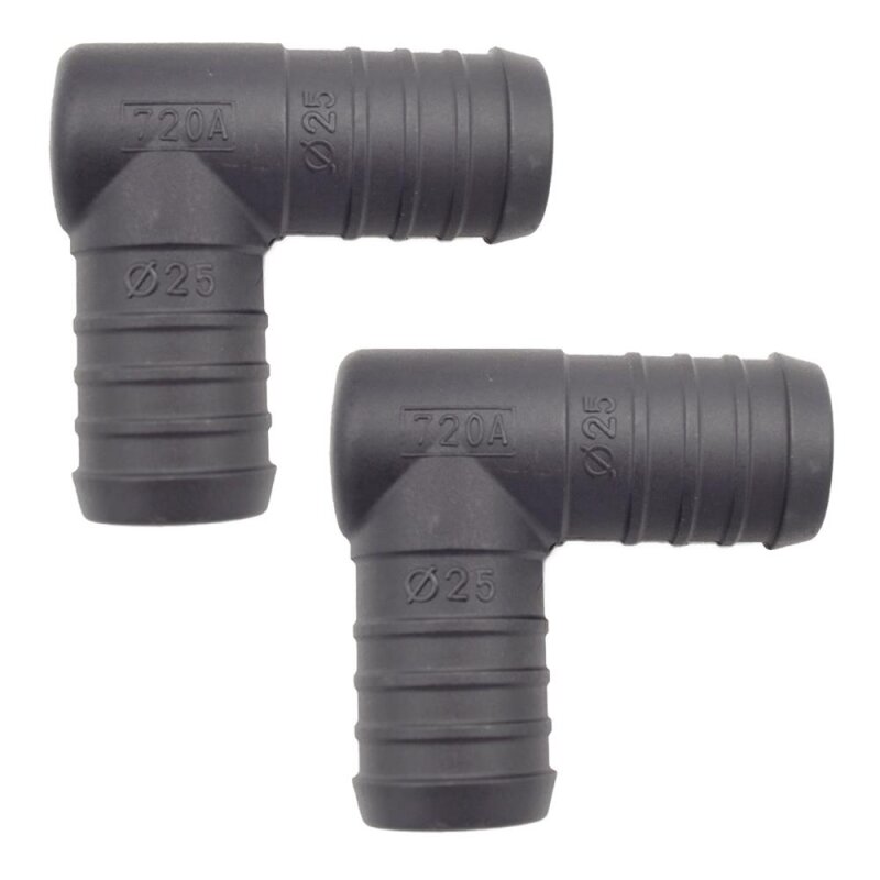 2 x YOU.S Original Schlauchverbinder Zwischenstück RGV Ø 25x25 mm 90° Winkel - L Form