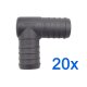 20 x YOU.S Original Schlauchverbinder Zwischenstück RGV Ø 25x25 mm 90° Winkel - L Form