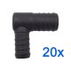 20 x YOU.S Original Schlauchverbinder Zwischenstück RGV Ø 25x20 mm 90° Winkel - L Form