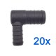 20 x YOU.S Original Schlauchverbinder Zwischenstück RGV Ø 25x18 mm 90° Winkel - L Form