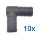 10 x YOU.S Original Schlauchverbinder Zwischenstück RGV Ø 22x22 mm 90° Winkel - L Form
