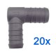 20 x YOU.S Original Schlauchverbinder Zwischenstück RGV Ø 22x20 mm 90° Winkel - L Form