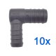 10 x YOU.S Original Schlauchverbinder Zwischenstück RGV Ø 22x18 mm 90° Winkel - L Form