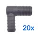 20 x YOU.S Original Schlauchverbinder Zwischenstück RGV Ø 22x18 mm 90° Winkel - L Form