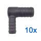 10 x YOU.S Original Schlauchverbinder Zwischenstück RGV Ø 22x16 mm 90° Winkel - L Form