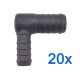 20 x YOU.S Original Schlauchverbinder Zwischenstück RGV Ø 22x16 mm 90° Winkel - L Form