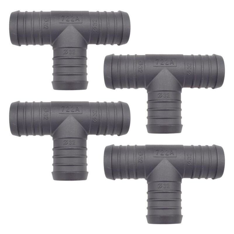 4 x YOU.S Original Schlauchverbinder Zwischenstück RGV Ø 32x32x32 mm - T-Stück Reduzierer