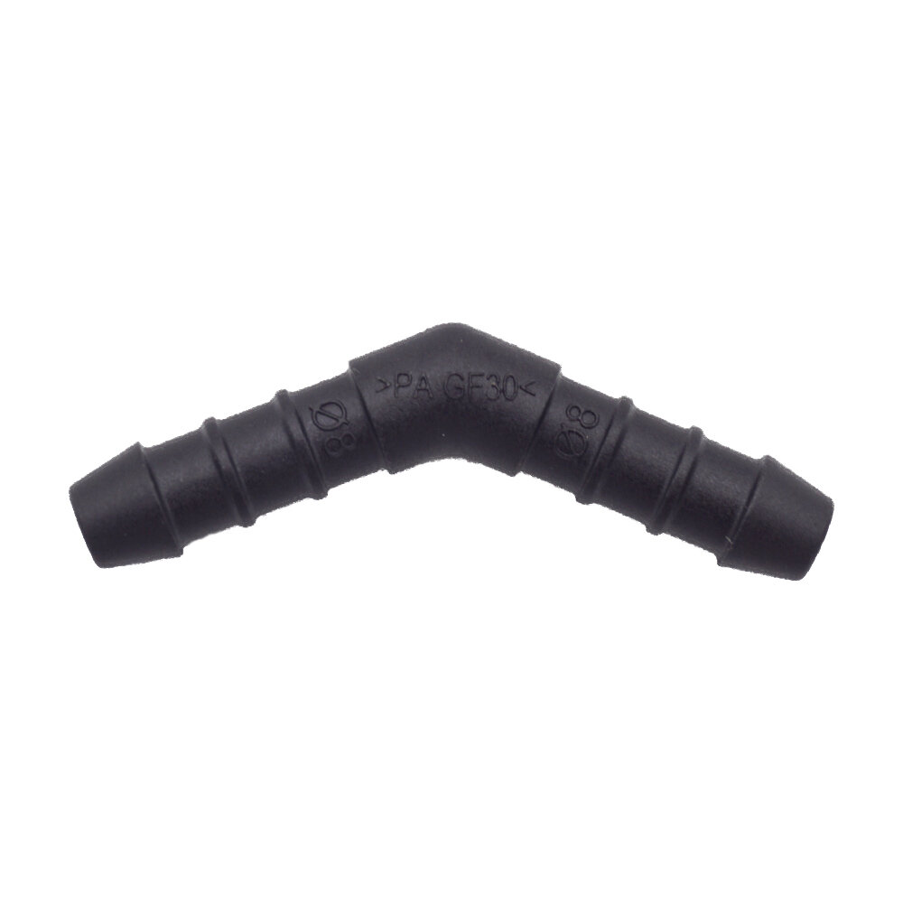 Produktbild von Schlauchverbinder 8mm Auf 4mm – Gerade Reduziert, PA GF30, Schwarz, 14 Bar, -40°C Bis +140°C, Wählbare Stückzahl