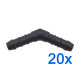 20 x YOU.S Original Schlauchverbinder Leitung Zwischenstück Ø 8x8 mm 45 Grad - Gebogene Form