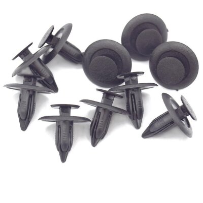 100 x YOU.S Original Verkleidung Clips Befestigungsclips Druckknopf mit Kappe Kunststoff Universal 6mm schwarz