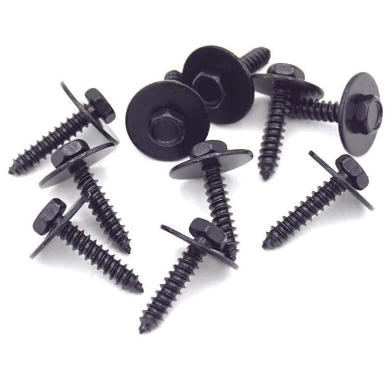 10 x YOU.S Original Metallschraube mit Beilagscheibe Befestigung Sechskant Schraube 4 x 20 mm Universal schwarz