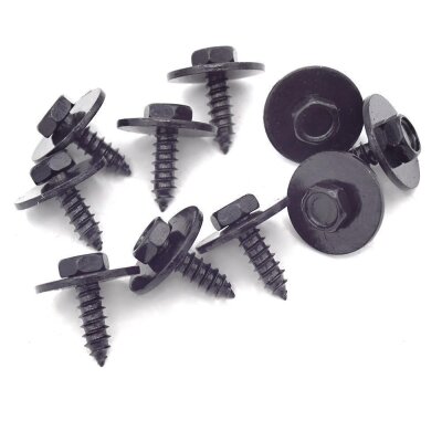 20 x YOU.S Original Metallschraube mit Beilagscheibe Befestigung Sechskant Schraube 5 x 14 mm Universal schwarz