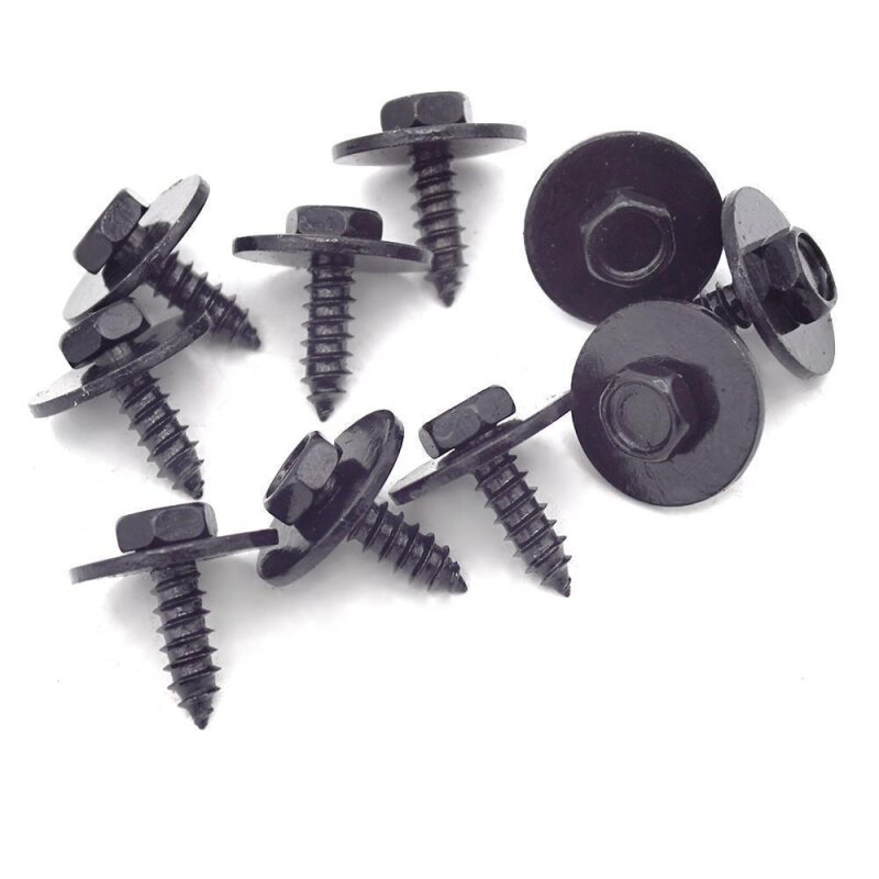 40 x YOU.S Original Metallschraube mit Beilagscheibe Befestigung Sechskant Schraube 5 x 14 mm Universal schwarz