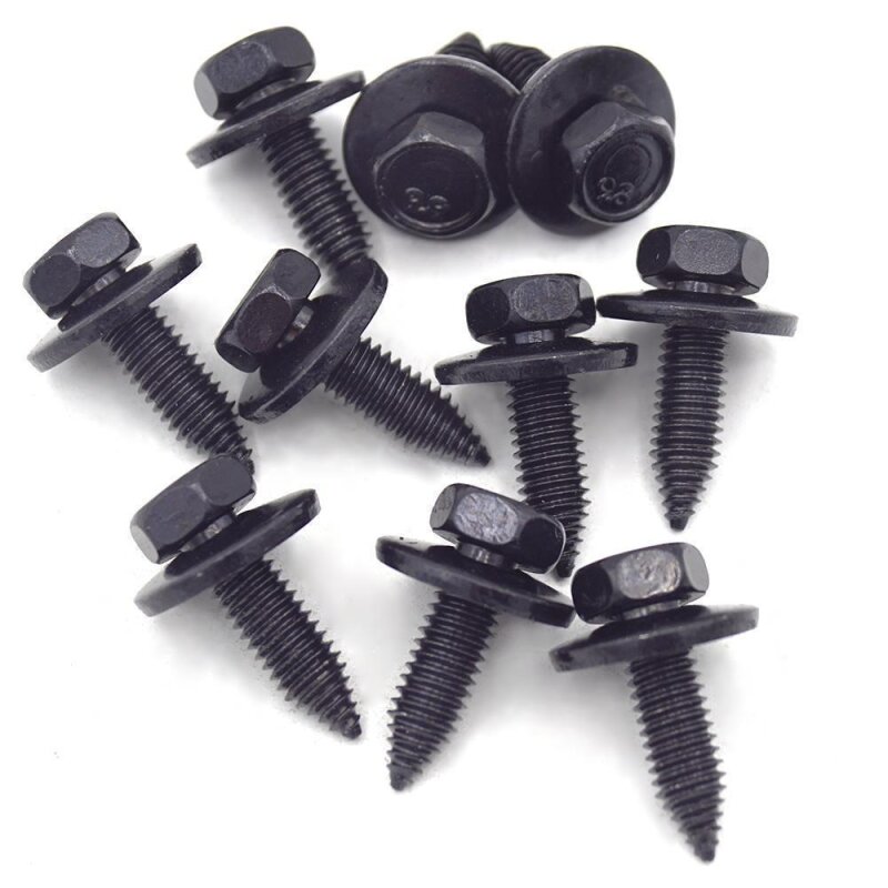 30 x YOU.S Original Metallschraube mit Beilagscheibe Befestigung Sechskant Schraube 6 x 20 mm Universal schwarz