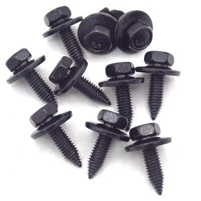 30 x YOU.S Original Metallschraube mit Beilagscheibe Befestigung Sechskant Schraube 6 x 20 mm Universal schwarz