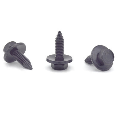 40 x YOU.S Original Metallschraube mit Beilagscheibe Befestigung Sechskant Schraube 6 x 20 mm Universal schwarz