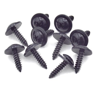50 x YOU.S Original Schrauben Linsenkopfschrauben mit Unterlegscheibe Befestigung Metall 5 x 18 mm Universal schwarz