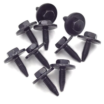 20 x YOU.S Original Metallschraube mit Beilagscheibe Befestigung Sechskant Schraube 6 x 18 mm Universal schwarz