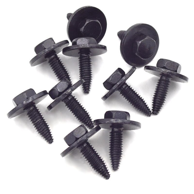 40 x YOU.S Original Metallschraube mit Beilagscheibe Befestigung Sechskant Schraube 6 x 18 mm Universal schwarz