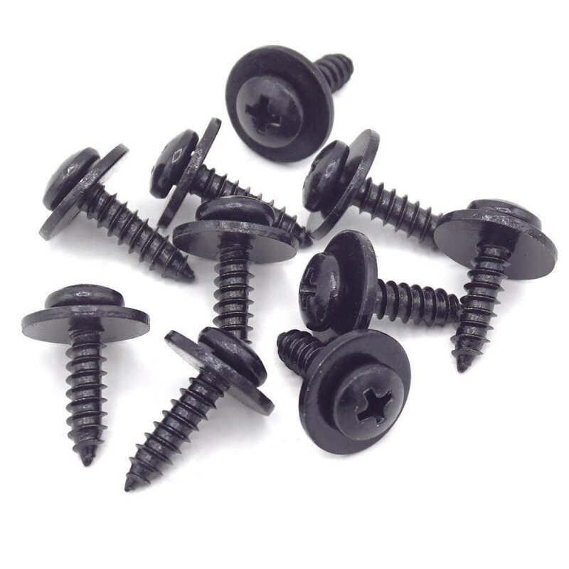 20 x YOU.S Original Schrauben Linsenkopfschrauben mit Unterlegscheibe Befestigung Metall 5 x 16,5 mm Universal schwarz