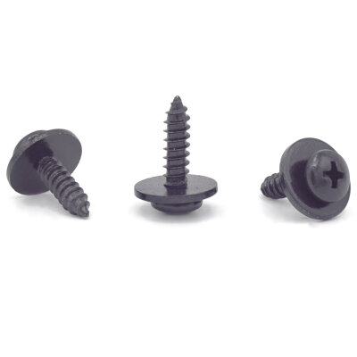 40 x YOU.S Original Schrauben Linsenkopfschrauben mit Unterlegscheibe Befestigung Metall 5 x 16,5 mm Universal schwarz