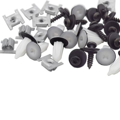 10er Set YOU.S Original Unterboden Unterfahrschutz Clips + Muttern + Schrauben kompatibel mit Citroen kompatibel mit Fiat kompatibel mit Peugeot - 46408953