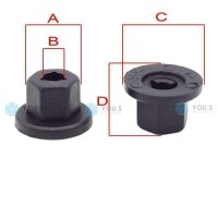 100 x YOU.S Original Kunststoffmutter Radhausschale kompatibel mit BMW 5er (E28) (E34) (E39) (E60) (E61)