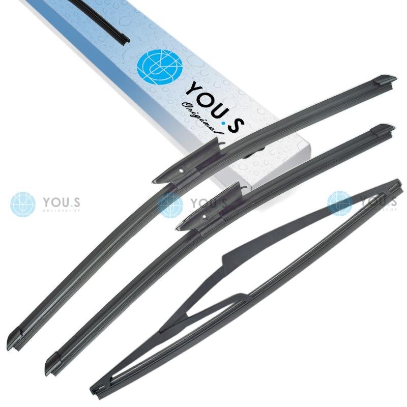 YOU.S Original SCHEIBENWISCHER SET VORNE + HINTEN kompatibel mit RENAULT CLIO II (BB_, CB_)