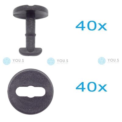 40 x YOU.S Original Fußmatten Befestigung Clips Drehverschluss für BMW / MINI