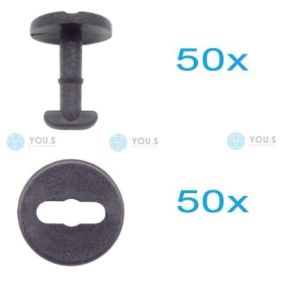 50 x YOU.S Original Fußmatten Befestigung Clips Drehverschluss für BMW / MINI