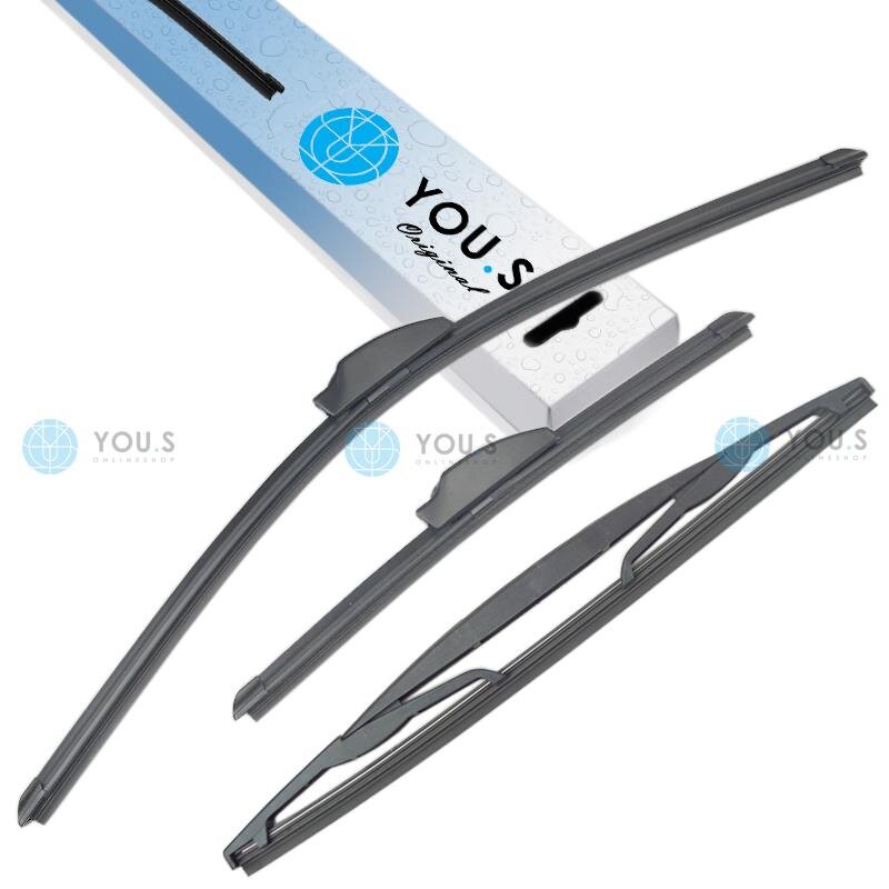 YOU.S Original SCHEIBENWISCHER SET VORNE + HINTEN kompatibel mit NISSAN NOTE E11 E12