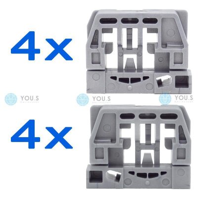 YOU.S Original Fensterheber Gleitstücke SET Vorne + Hinten L + R für VW Caddy III / Touran (8-Teilig)