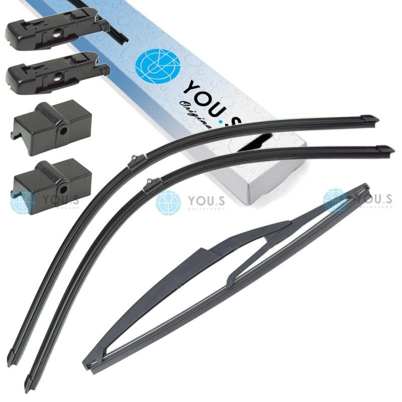 YOU.S Original SCHEIBENWISCHER SET VORNE + HINTEN kompatibel mit PEUGEOT 407 SW (6E_)