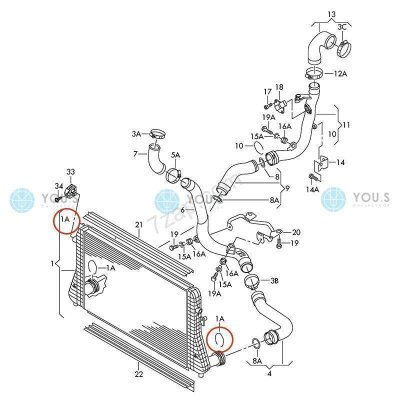 1 x YOU.S Original Sicherungsklammer Turboschlauch für AUDI SEAT SKODA VW