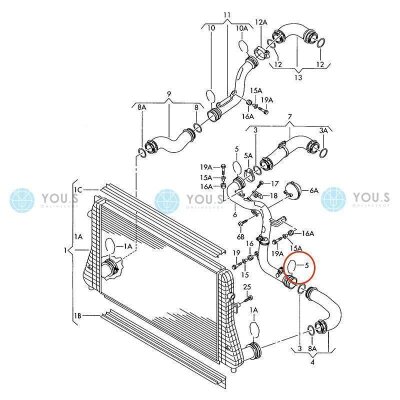 4 x YOU.S Sicherung Klammern Turboschlauch für AUDI SKODA SEAT VW - 1J0145769G
