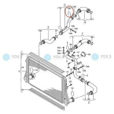 1 x YOU.S Original Sicherung Klammer Turboschlauch für AUDI SEAT SKODA VW
