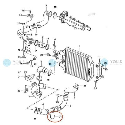 4 x YOU.S Original Sicherungsfedern Turboschlauch für SEAT SKODA VW - 6Q0145769A