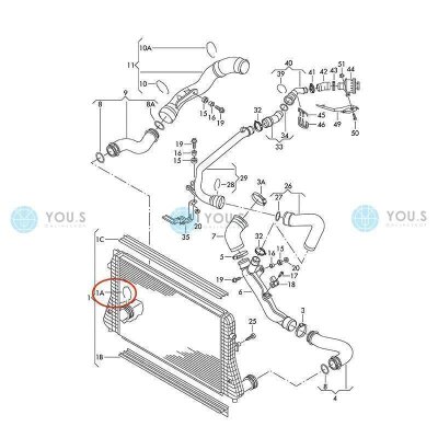 1 x YOU.S Sicherungsklammer Turboschlauch für AUDI SEAT SKODA VW - 1J0145769B