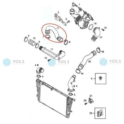YOU.S Original Turboschlauch Ladeluftschlauch für OPEL VAUXHALL - 835715