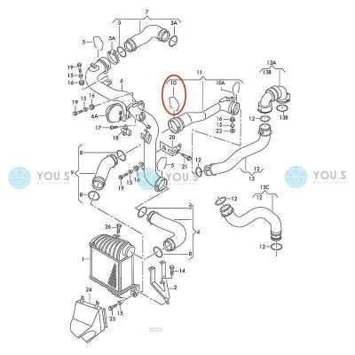 4 x YOU.S Sicherungsklammern Turboschlauch für AUDI SEAT SKODA VW - 1J0145769A