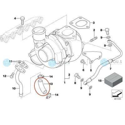 YOU.S Original Ladeluftschlauch Schmierung Schlauch für BMW 11422247921